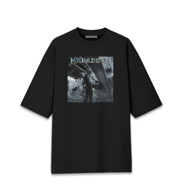 Мужская футболка оверсайз с изображением Megadeth цвета Черный