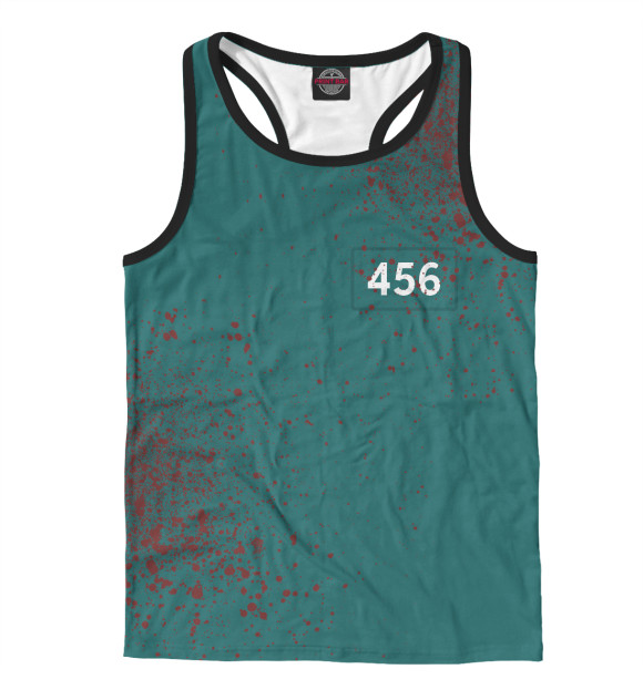 Мужская майка-борцовка с изображением Игра в кальмара игрок 456 цвета Белый