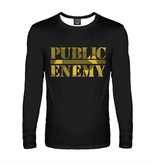 Мужской лонгслив с изображением Public Enemy цвета Белый