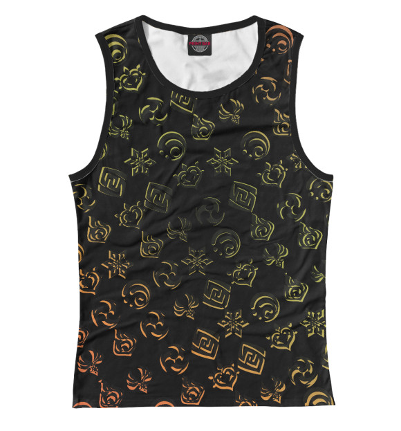 Майка для девочки с притом Genshin Impact цвета Белый Майка для девочки с изображением Genshin Impact цвета Белый