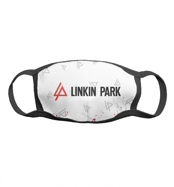 Маска тканевая с изображением Linkin Park / Линкин Парк цвета Белый