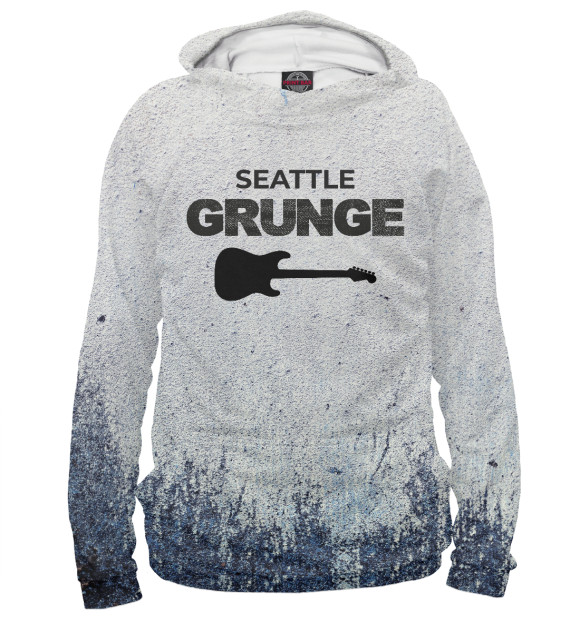 Женское худи с изображением Seattle grunge цвета Белый
