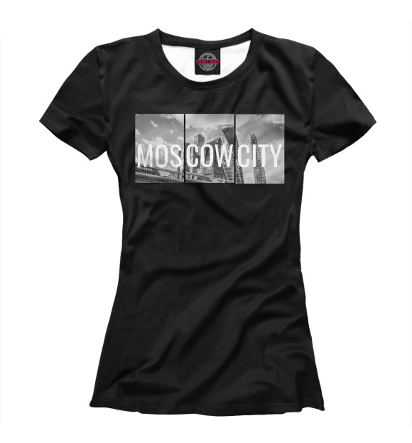 Женская футболка с изображением Москва Сити цвета Белый