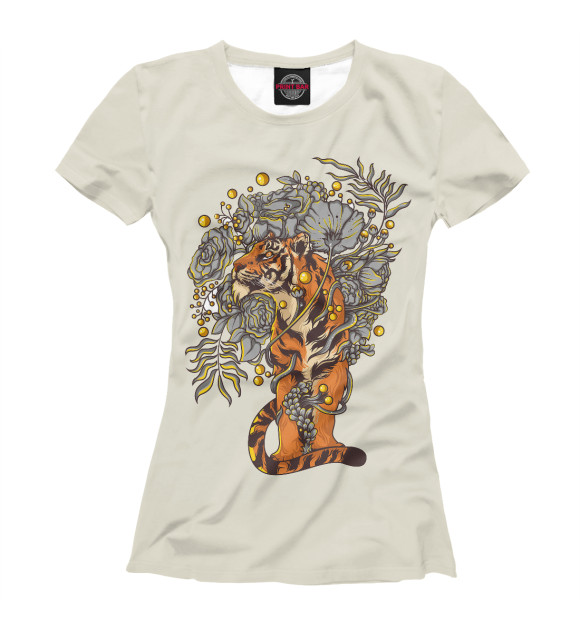 Футболка для девочек с изображением Fairy Tailed Tiger цвета Белый