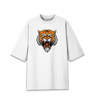 Женская футболка оверсайз Злой тигр