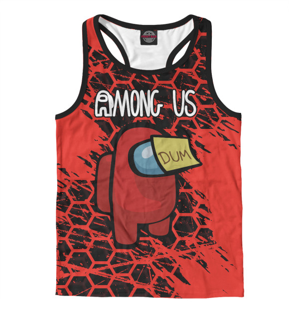 Мужская майка-борцовка с изображением Among Us цвета Белый