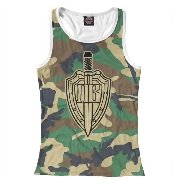 Женская майка-борцовка с изображением Пограничные Войска цвета Белый