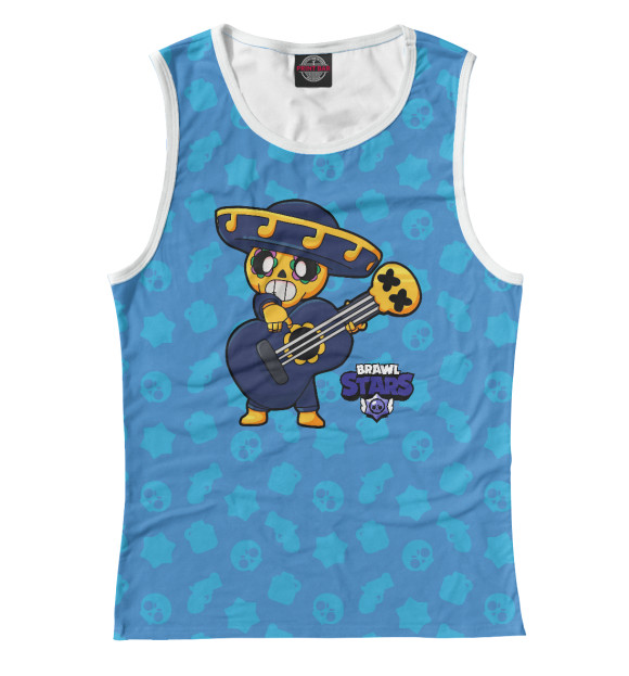 Женская майка с изображением Brawl Stars цвета Белый