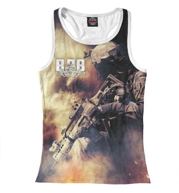 Женская майка-борцовка с изображением Воздушно Десантные Войска цвета Белый