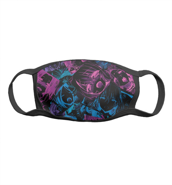 Маска тканевая с притом Neon Ahegao цвета Белый Маска тканевая с изображением Neon Ahegao цвета Белый