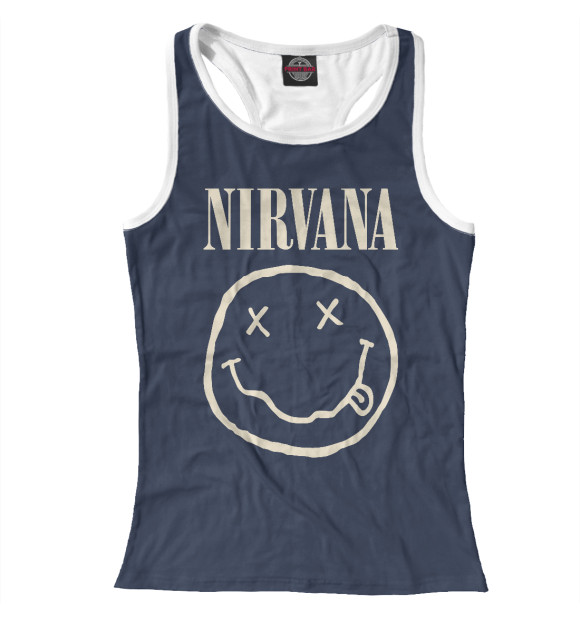 Женская майка-борцовка с изображением Nirvana цвета Белый