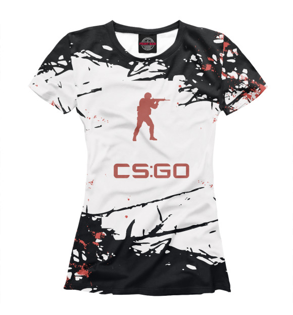 Женская футболка с изображением Counter-Strike (cs:go) цвета Белый