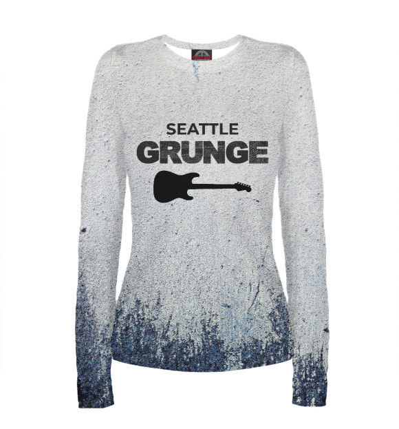 Женский лонгслив с изображением Seattle grunge цвета Белый