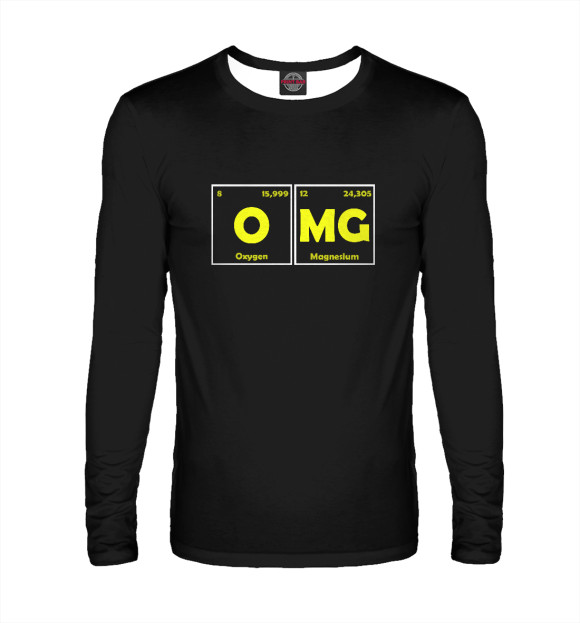 Мужской лонгслив с изображением OMG цвета Белый