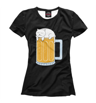 Женская футболка Beer Cat