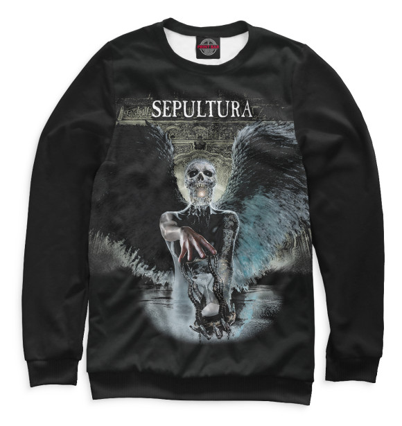 Мужской свитшот с изображением Sepultura цвета Белый