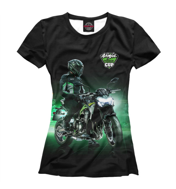 Женская футболка с изображением Kawasaki ninja cup цвета Белый