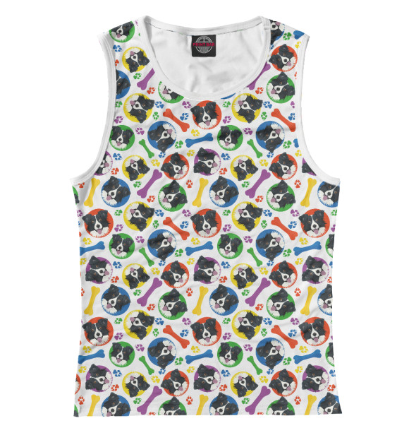 Майка для девочки с изображением Бордер Колли цвета Белый