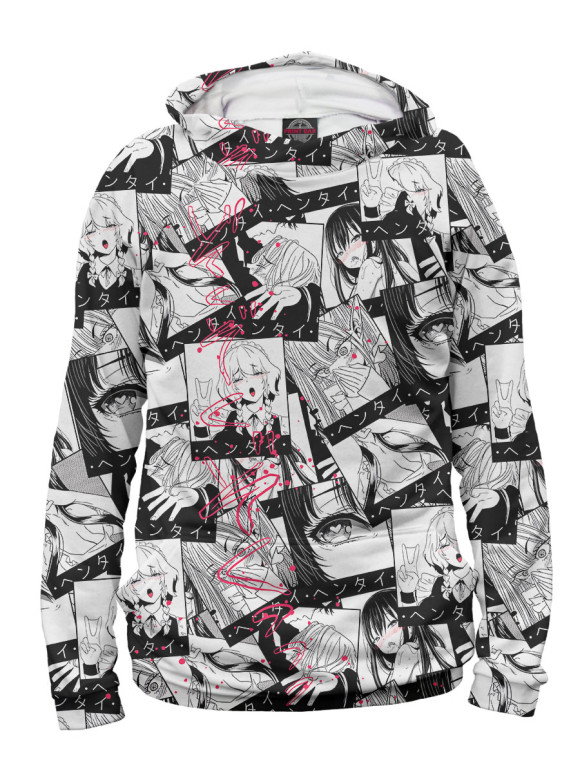 Мужское худи с изображением Аниме цвета Белый