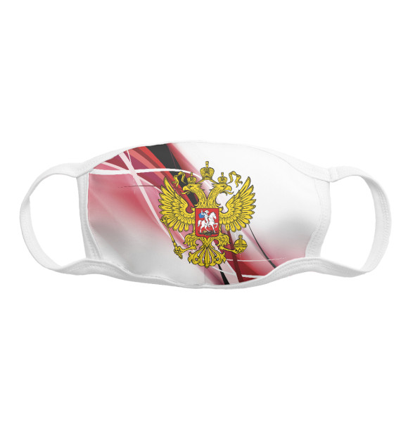 Маска тканевая с изображением Российский Герб цвета Белый