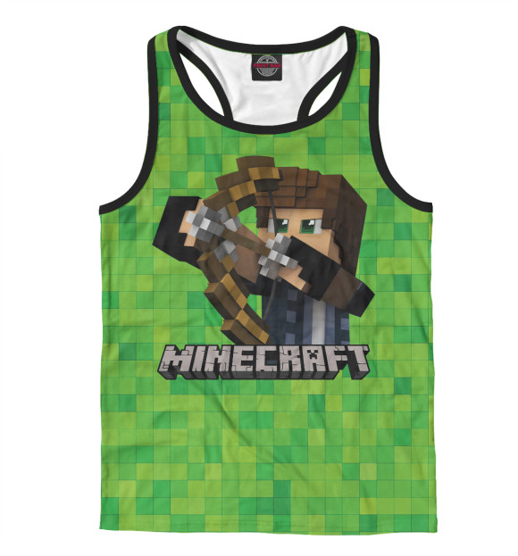 Мужская майка-борцовка с изображением Minecraft цвета Белый