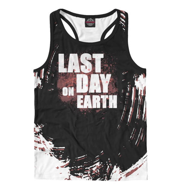 Мужская майка-борцовка с изображением LAST DAY ON EARTH цвета Белый