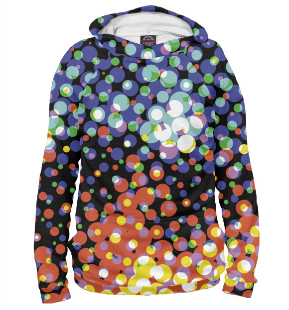 Женское худи с изображением Color pattern цвета Белый