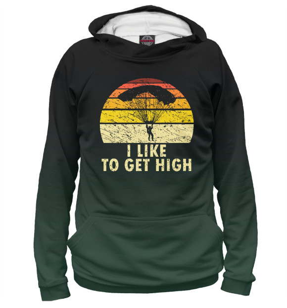 Женское худи с изображением I Like To Get High цвета Белый