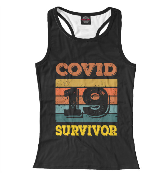 Женская майка-борцовка с изображением Выжил цвета Белый