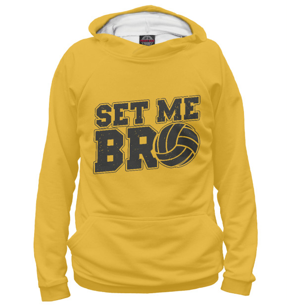 Женское худи с изображением Set Me Bro цвета Белый