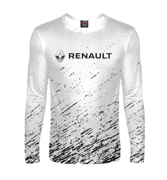 Мужской лонгслив с изображением Renault цвета Белый