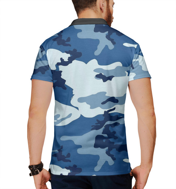 Мужское поло с притом ВДВ России цвета Белый Мужское поло с изображением ВДВ России цвета Белый