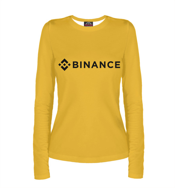 Женский лонгслив с изображением Binance цвета Белый