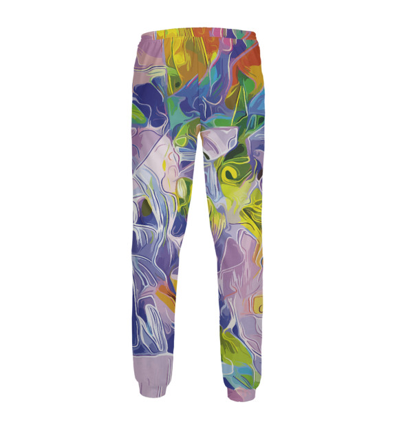 Мужские спортивные штаны с изображением Floral pattern цвета Белый