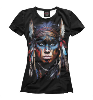 Женская футболка Индианка воин племени