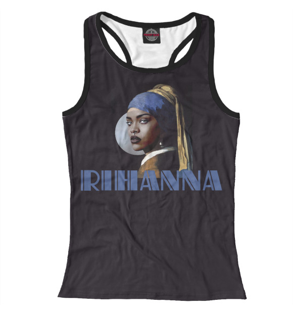 Женская майка-борцовка с изображением Rihanna цвета Белый