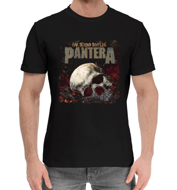 Мужская хлопковая футболка с изображением Pantera цвета Черный