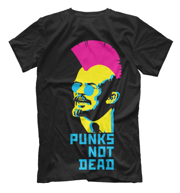 Мужская футболка с изображением Lenin pinc punk цвета Белый