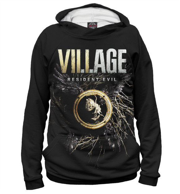 Мужское худи с изображением Resident Evil Village цвета Белый