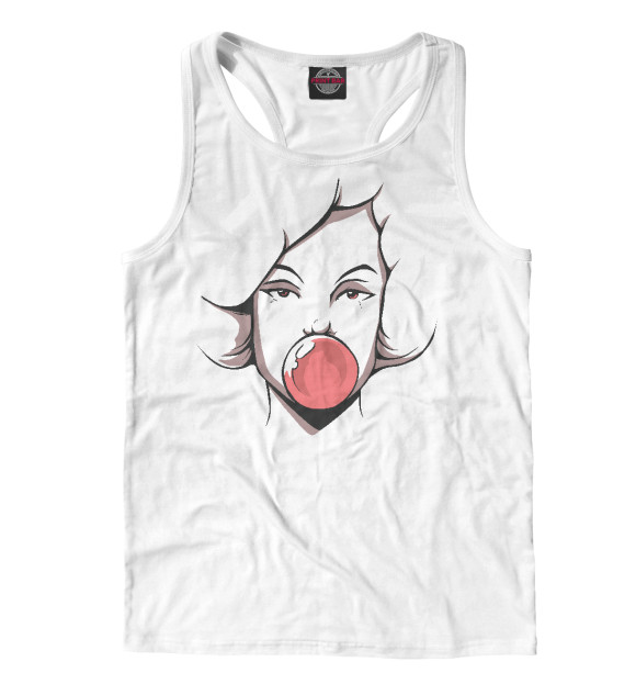 Мужская майка-борцовка с изображением Bubblegum girl цвета Белый