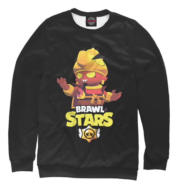 Женский свитшот с изображением Brawl Stars ДЖИН цвета Белый