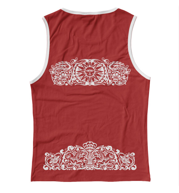 Майка для девочки с изображением Славянское Солнце Красное цвета Белый