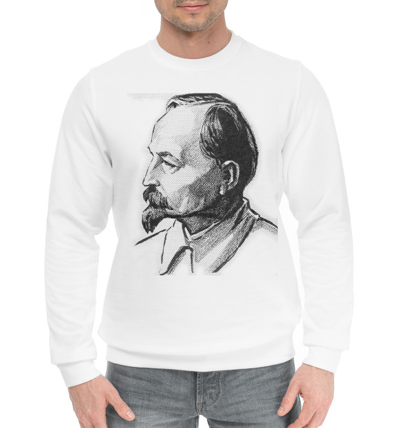 Мужской хлопковый свитшот с изображением Феликс цвета Белый