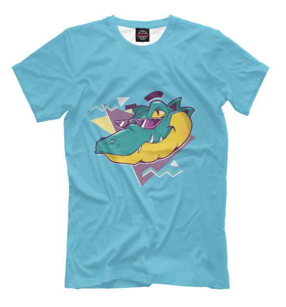 Футболка для мальчиков с изображением Cool alligator цвета Белый