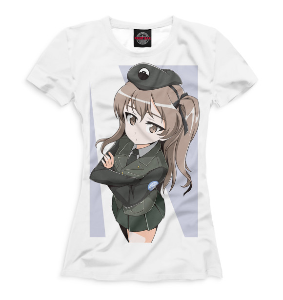 Футболка для девочек с изображением Girls und Panzer цвета Белый