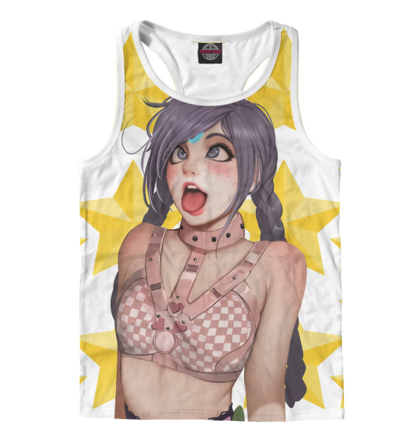 Мужская майка-борцовка с изображением Ahegao цвета Белый