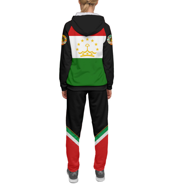 Женский спортивный костюм с изображением Tajikistan цвета Белый