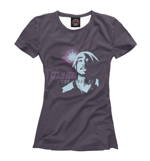 Футболка для девочек с изображением Tupac Shakur цвета Белый
