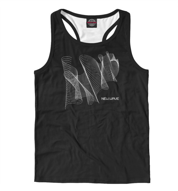 Мужская майка-борцовка с изображением New wave цвета Белый