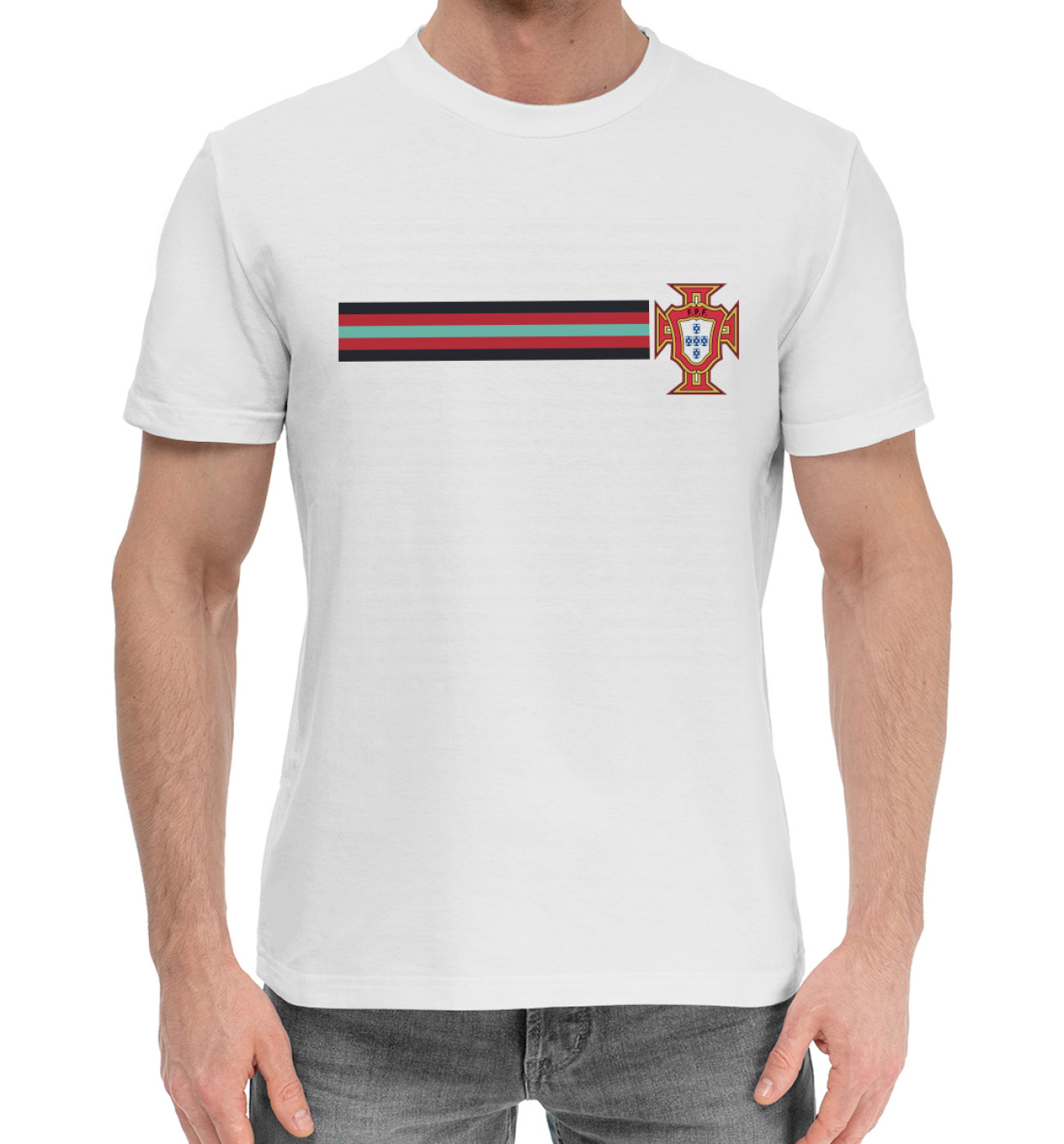 Мужская Хлопковая футболка Сборная Португалии, артикул: SPG-446747-hfu-2